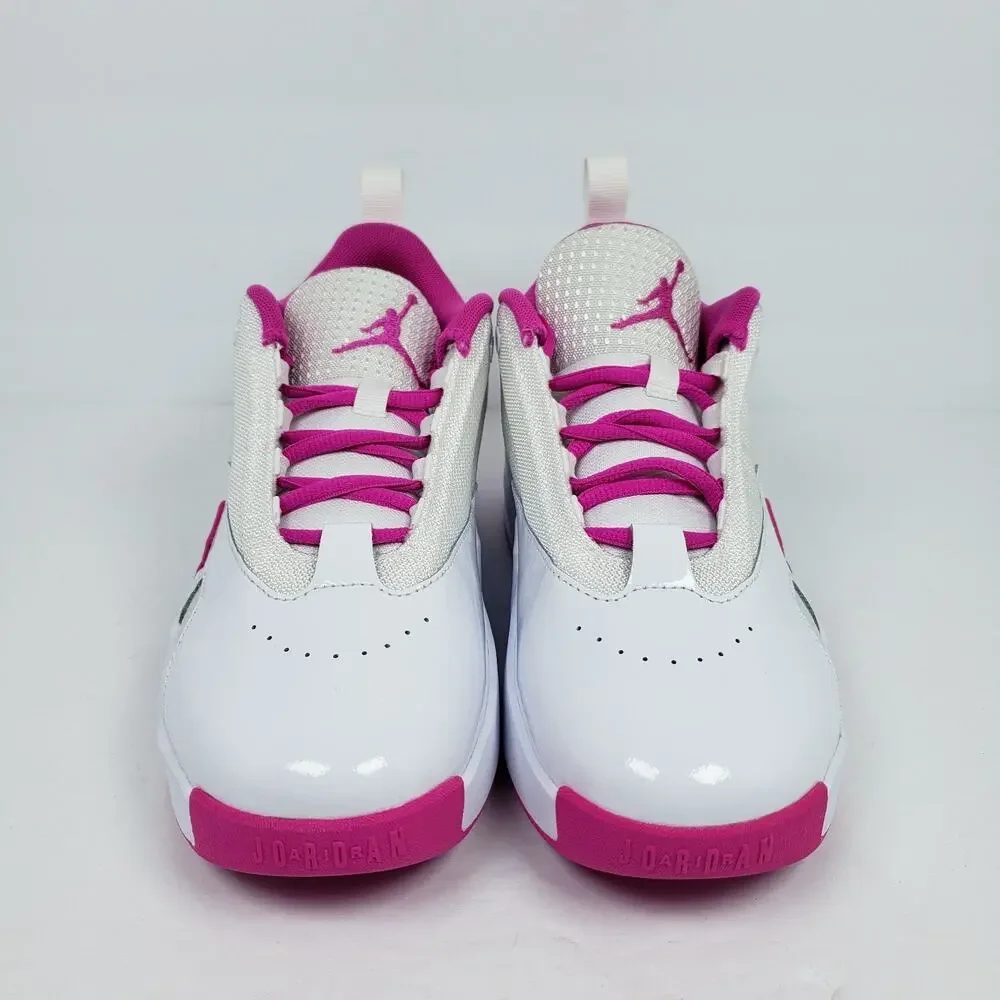 Nike Air Jordan Max Aura 6 Youth Girls Sz 5Y Womens Sz 6.5 White Fire Pink Shoes